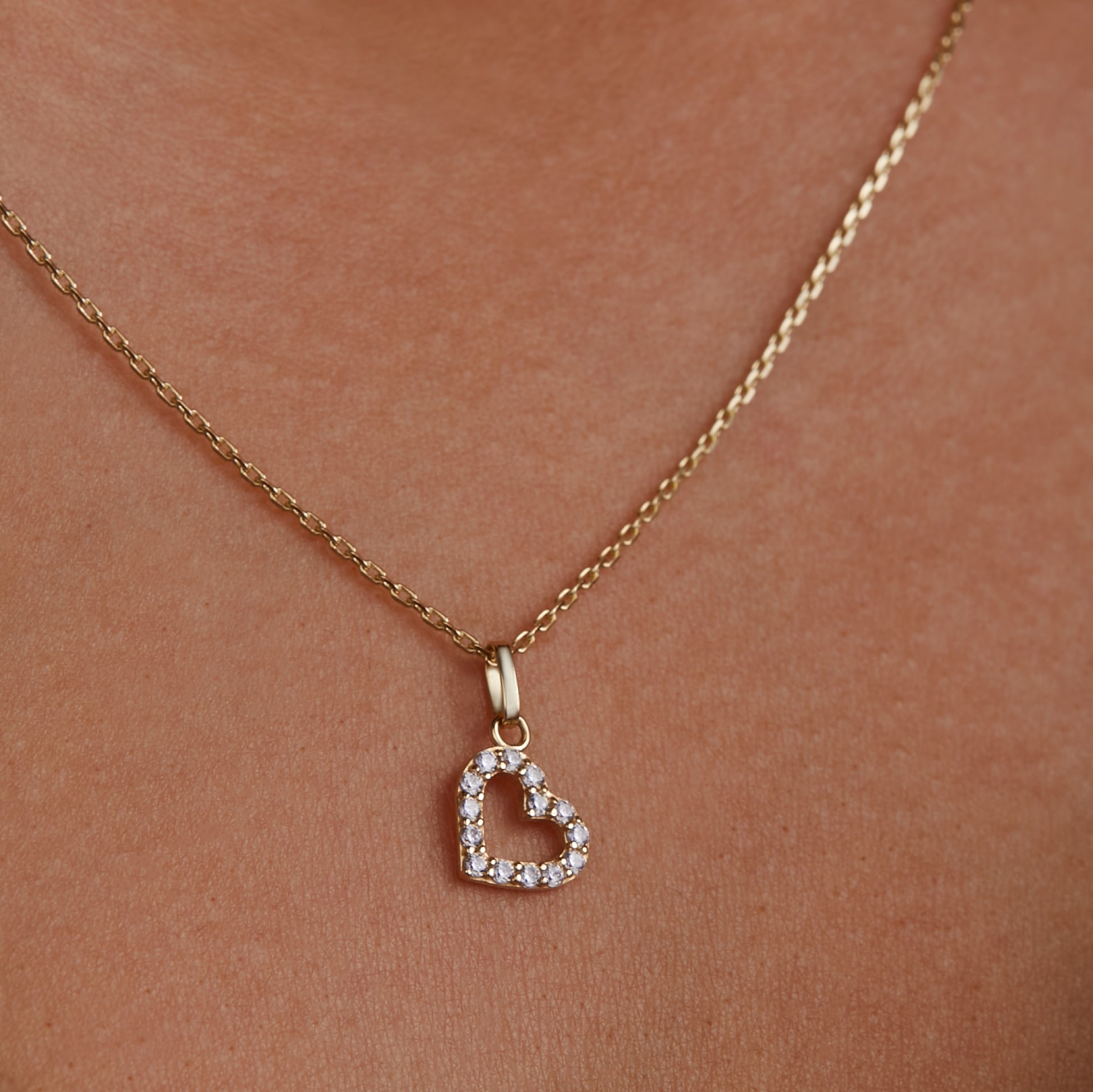 Monte Napoleone Valentina 9 karat gold necklace with zirconia stone - Beloro jewels