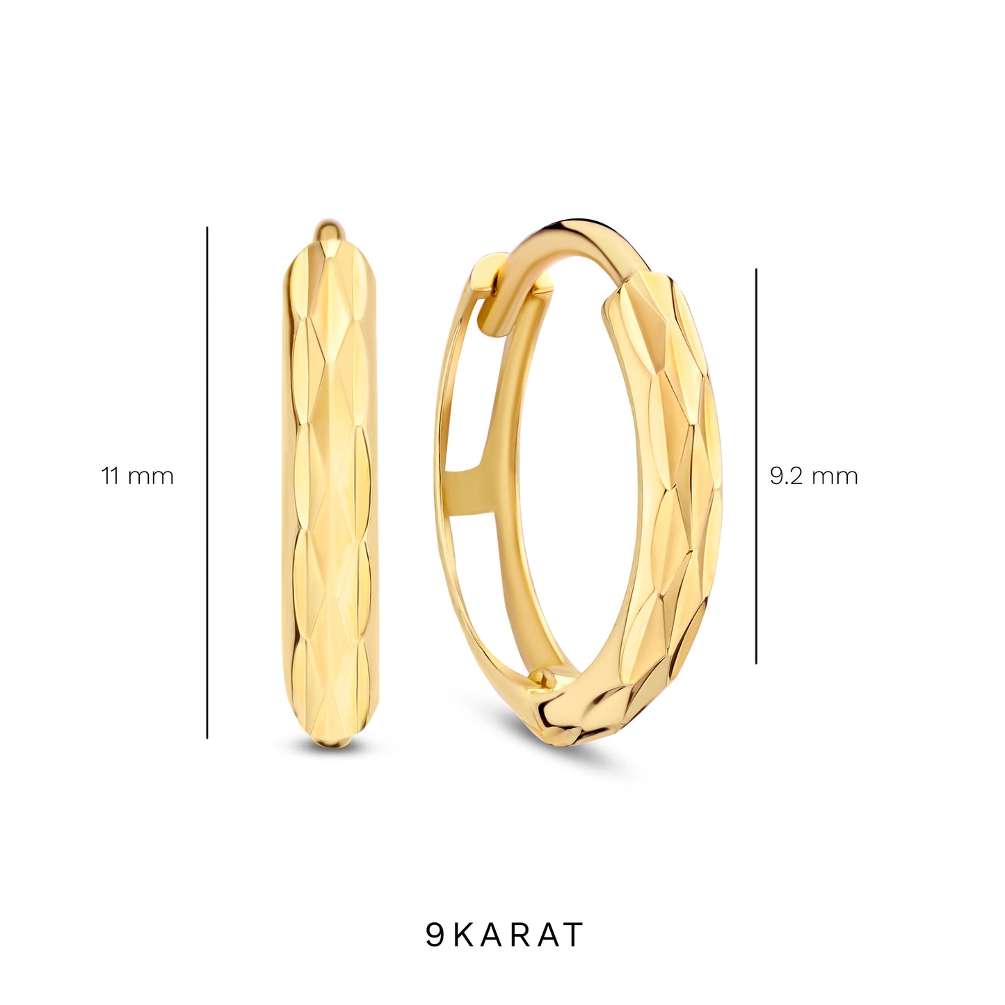 La Rinascente Emma 9 karat gold hoop earrings (9 mm) - Beloro jewels