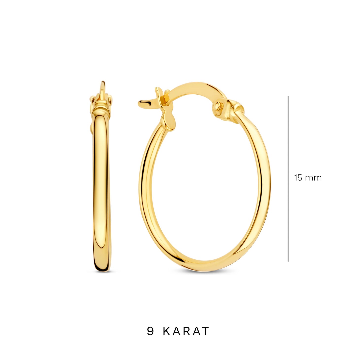 La Rinascente Inis 9 karat gold hoop earrings (15 mm) - Beloro jewels