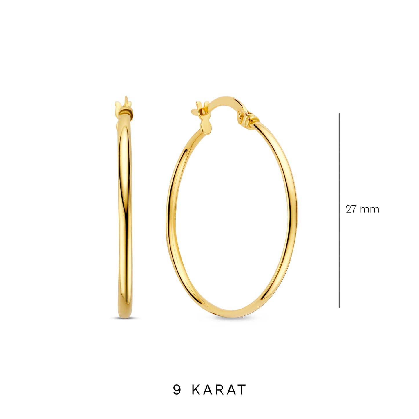 La Rinascente Inis 9 karat gold hoop earrings (27 mm) - Beloro jewels