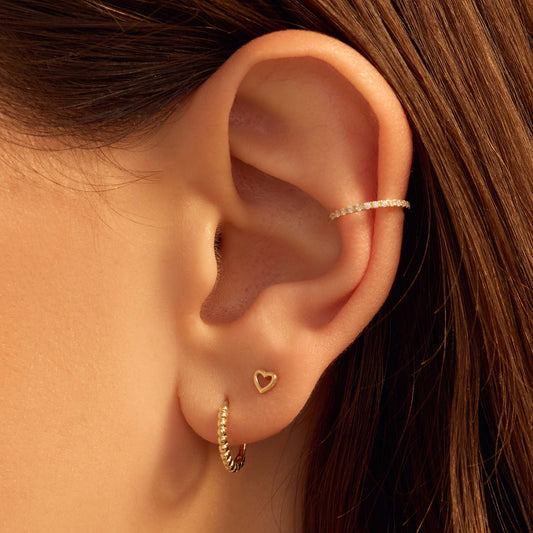 Della Spiga Giulia 9 karat gold ear studs with heart - Beloro jewels