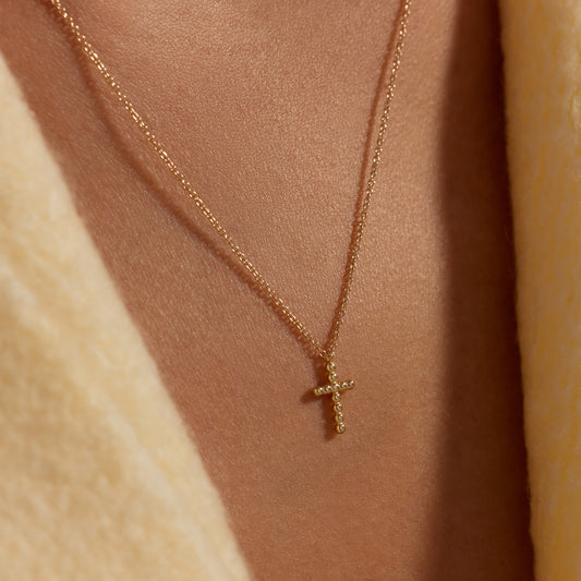 La Rinascente Donatella 9 karat gold necklace with cross - Beloro jewels