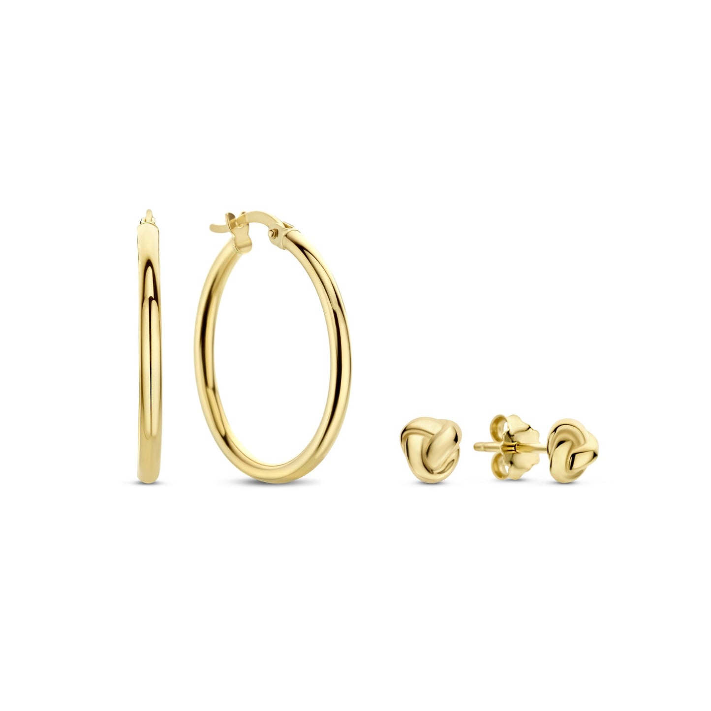 Regalo d'Amore 9 karat gold earring set with knot - Beloro jewels