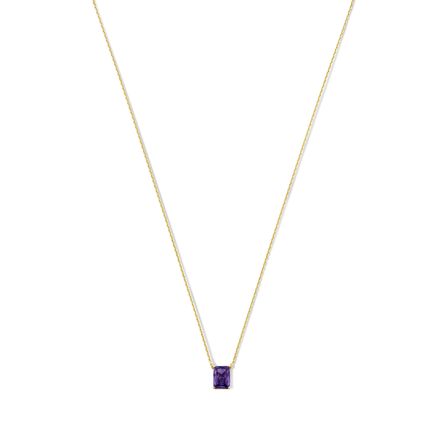La Milano Colori Porphyra 9 karat gold necklace with purple zirconia stone - Beloro jewels