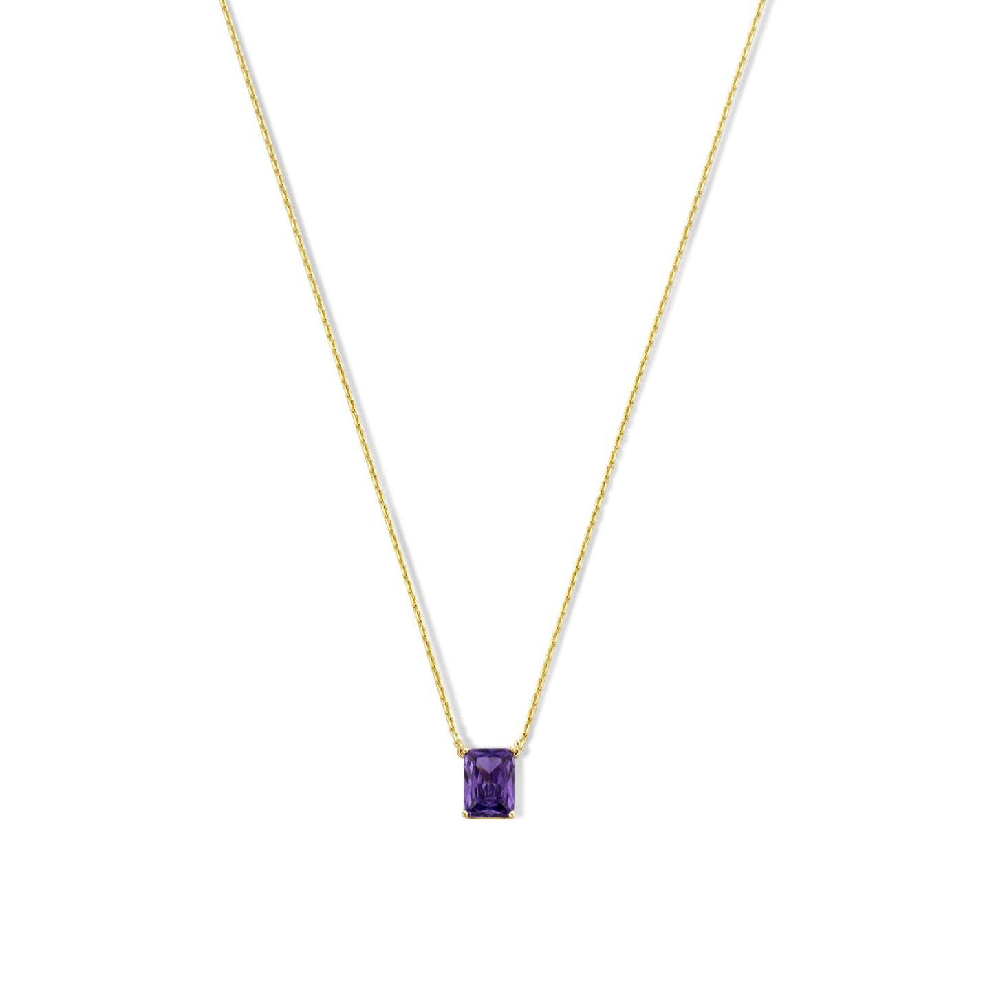 La Milano Colori Porphyra 9 karat gold necklace with purple zirconia stone - Beloro jewels