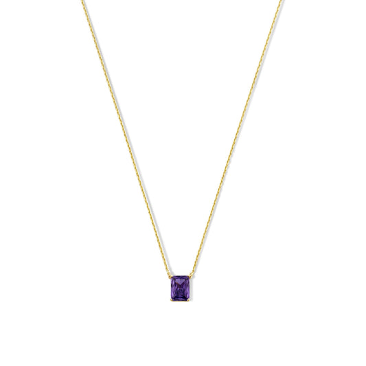 La Milano Colori Porphyra 9 karat gold necklace with purple zirconia stone - Beloro jewels