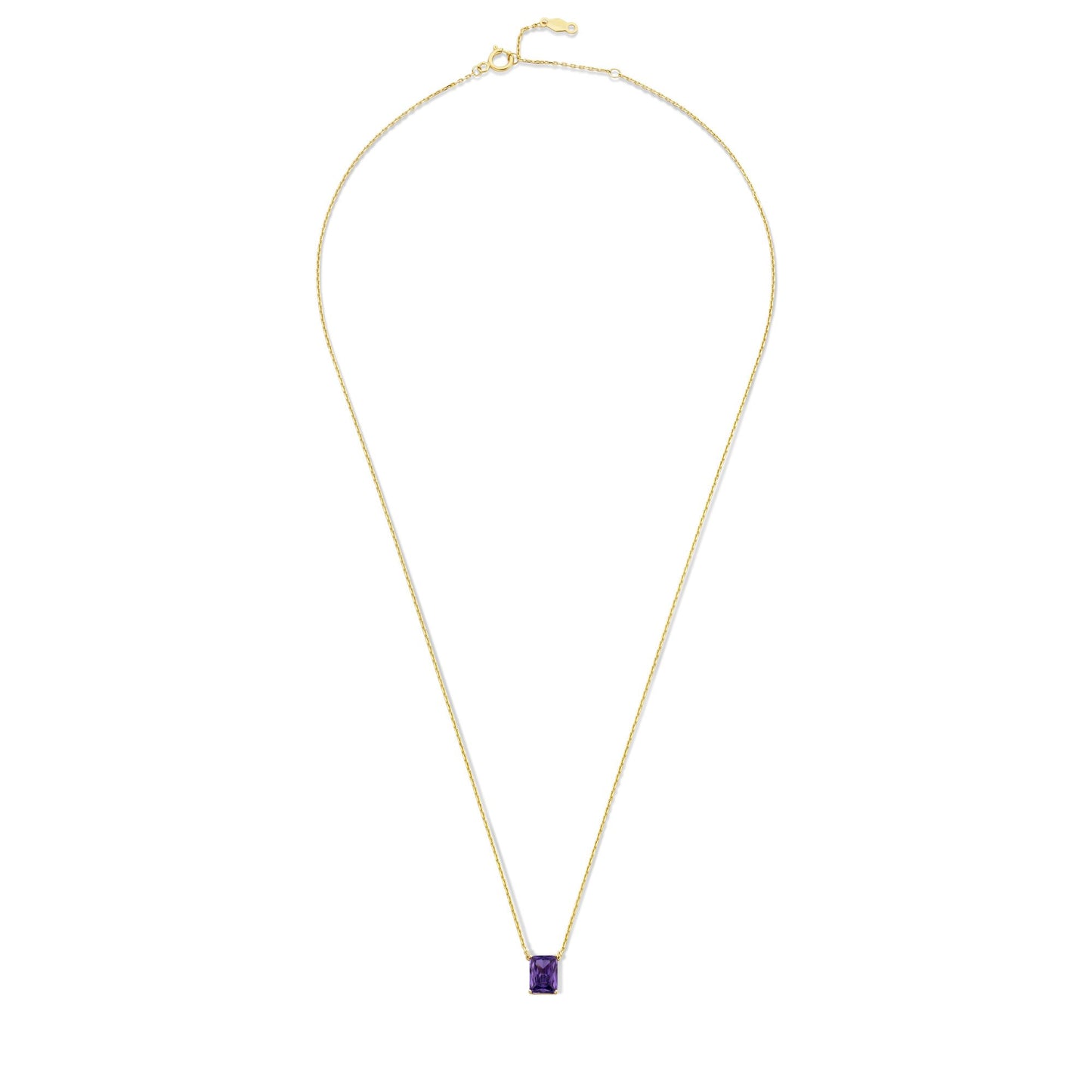 La Milano Colori Porphyra 9 karat gold necklace with purple zirconia stone - Beloro jewels