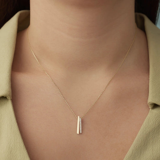 Monte Napoleone Stella 9 karat gold necklace with zirconia stones - Beloro jewels