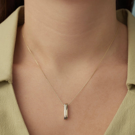 Monte Napoleone Stella 9 karat gold necklace with zirconia stones - Beloro jewels