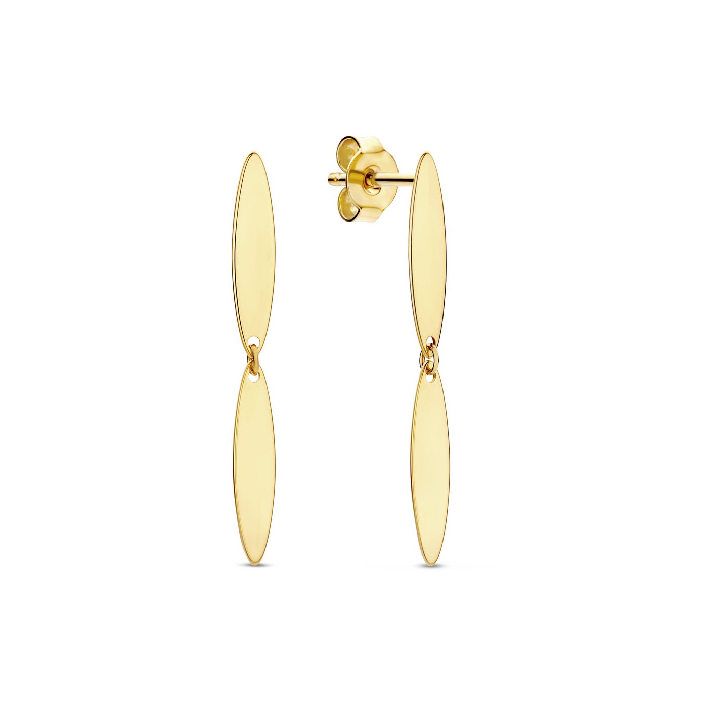 Regalo d'Amore 9 karat gold earrings set with oval bars - Beloro jewels