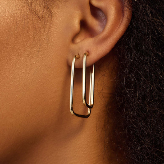 La Rinascente Ellisa 9 karat gold hoop earrings (32 mm) - Beloro jewels