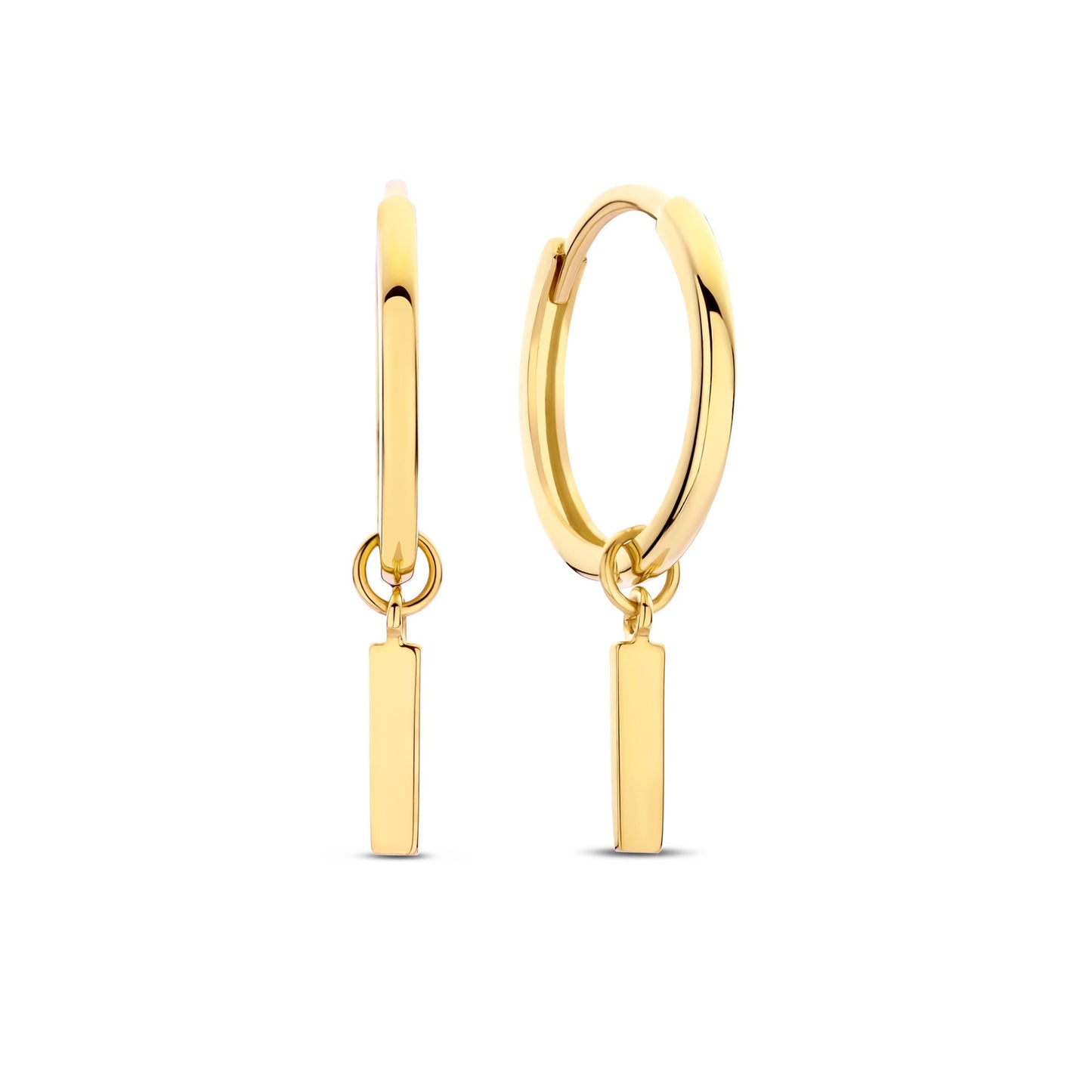 Della Spiga Esta 9 karat gold hoop earrings with rod (9.5 mm) - Beloro jewels