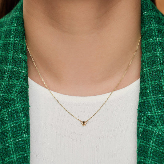 Regalo d'Amore 9 karat gold necklace and bracelet gift set with zirconia stones - Beloro jewels