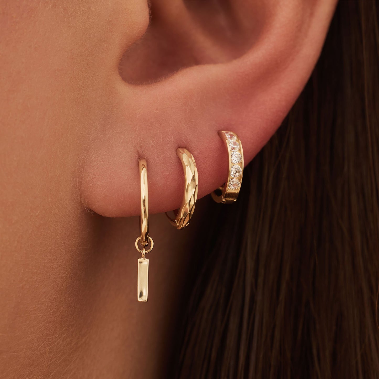 La Rinascente Emma 9 karat gold hoop earrings (9 mm) - Beloro jewels