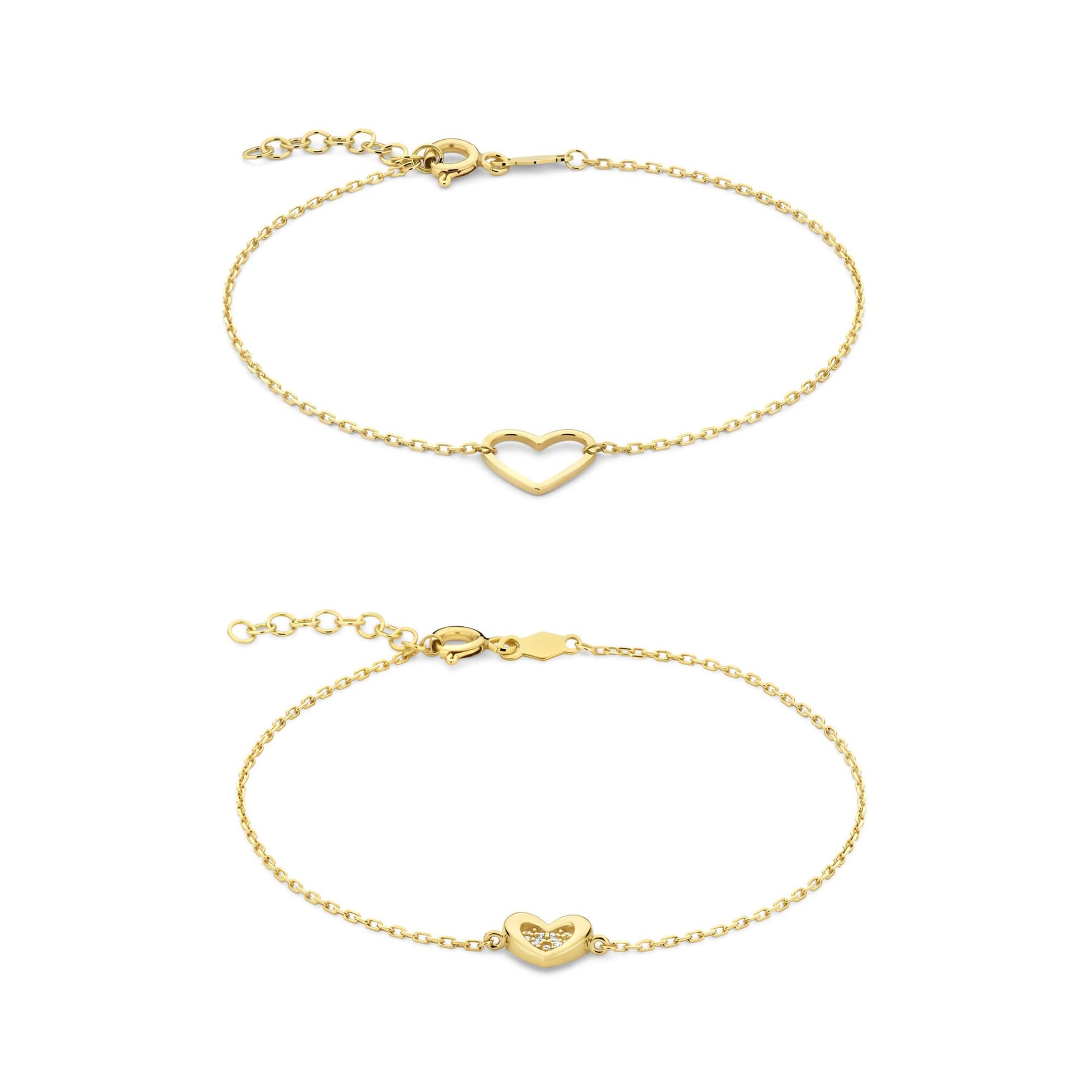 Regalo d'Amore 9 karat gold bracelet gift set with heart - Beloro jewels