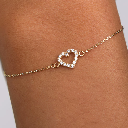 Monte Napoleone Valentina 9 karat gold bracelet with zirconia stone - Beloro jewels