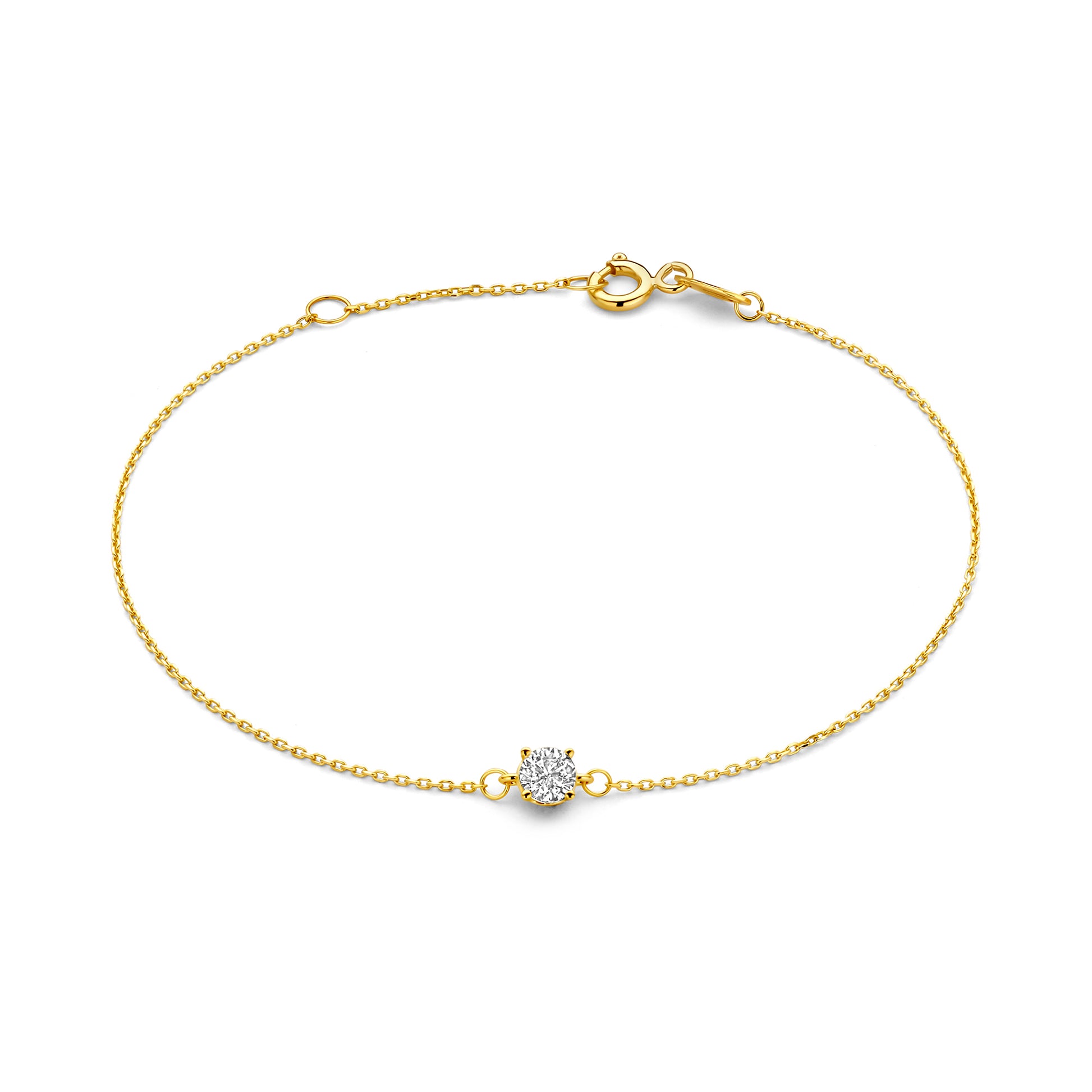 Regalo d'Amore 9 karat gold necklace and bracelet gift set with zirconia stones - Beloro jewels