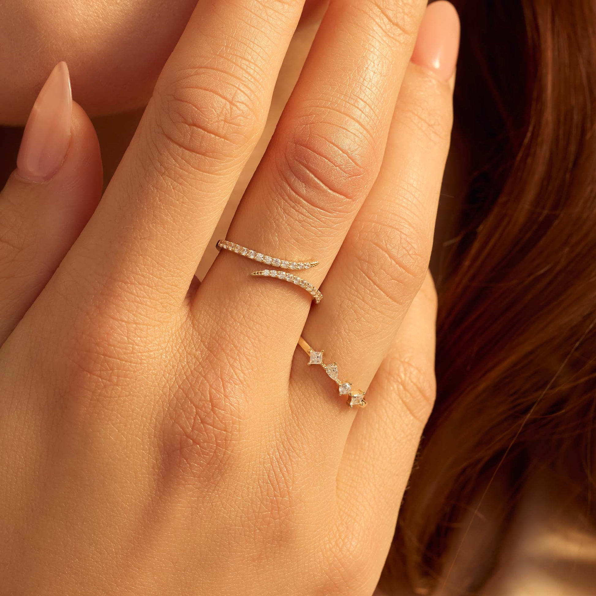 Monte Napoleone Stella 9 karat gold ring with zirconia - Beloro jewels