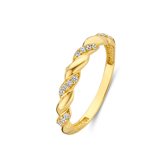 Monte Napoleone Stella 9 karat gold ring with zirconia - Beloro jewels