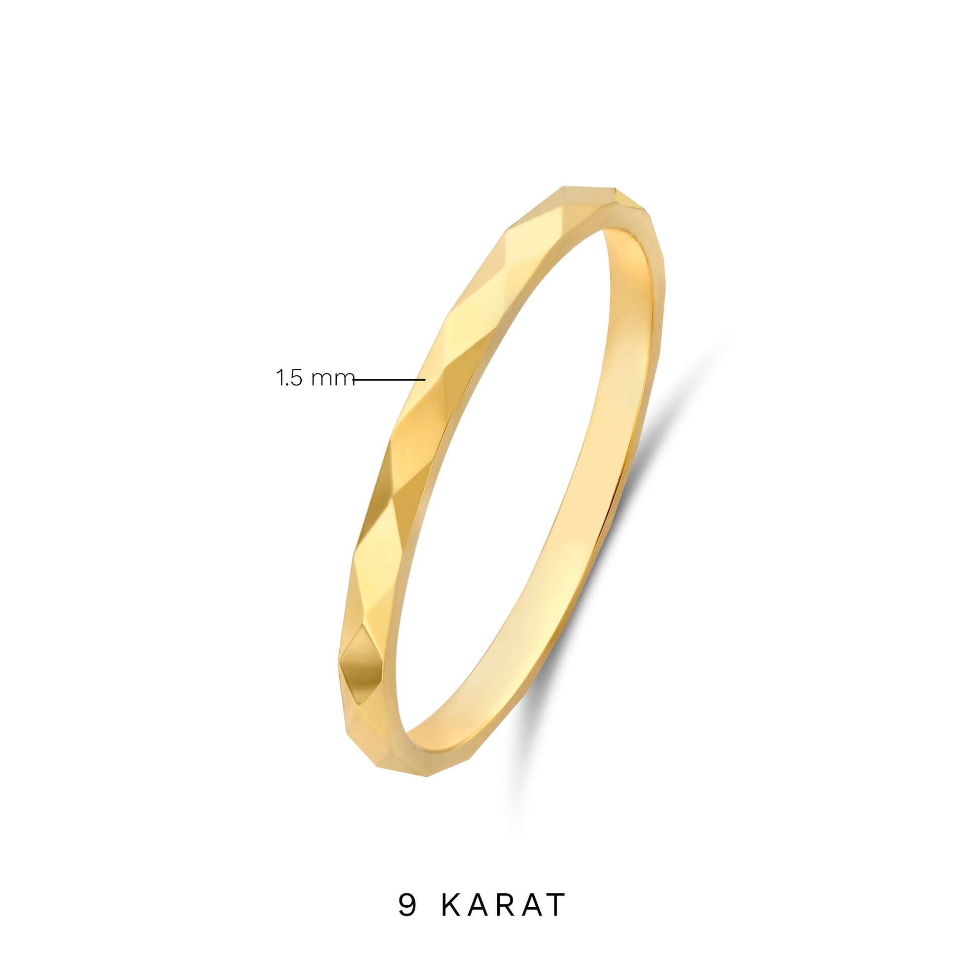 Quadrilatero d'Ora Marina 9 karat gold ring with diamond cut Quadrilatero d'Ora Marina 9 karat gold ring with diamond cut