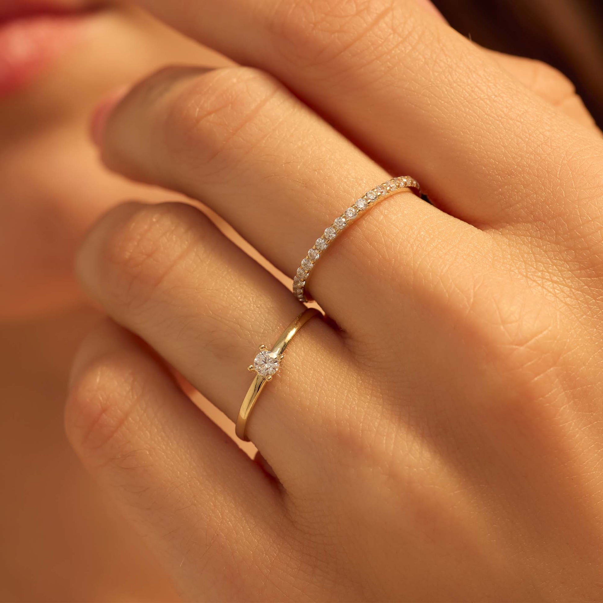 Monte Napoleone Stella 9 karat gold ring with zirconia - Beloro jewels