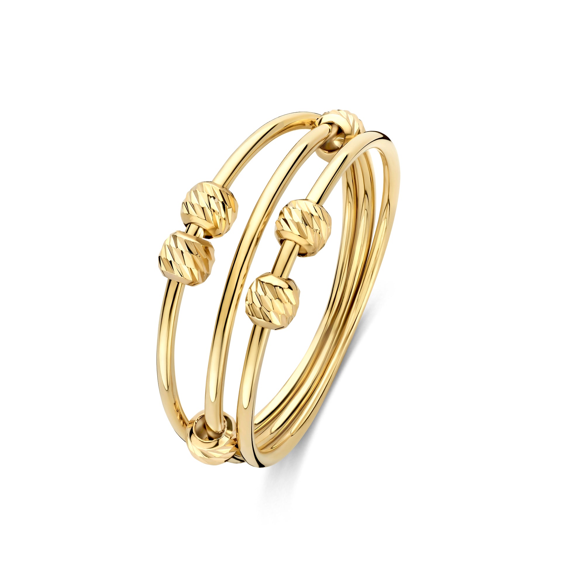Quadrilatero Julia 9 karat gold multiring with beads - Beloro jewels