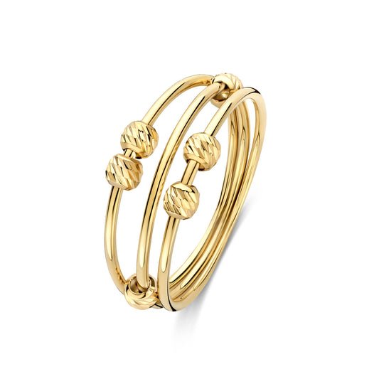 Quadrilatero Julia 9 karat gold multiring with beads - Beloro jewels