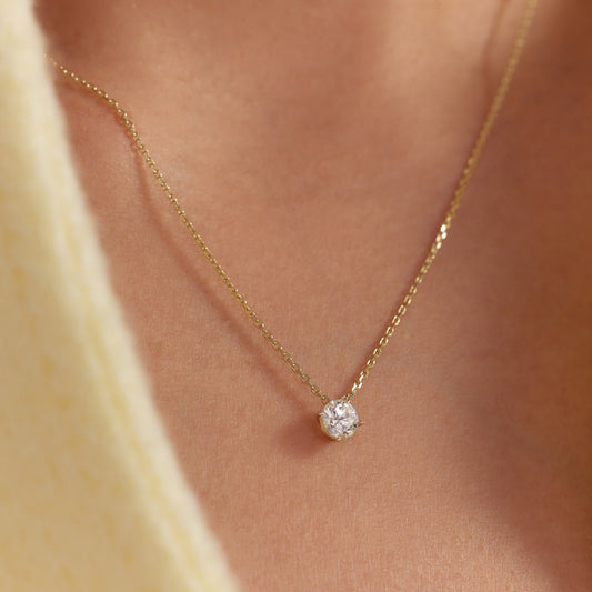 Monte Napoleone Stella 9 karat gold necklace with zirconia - Beloro jewels