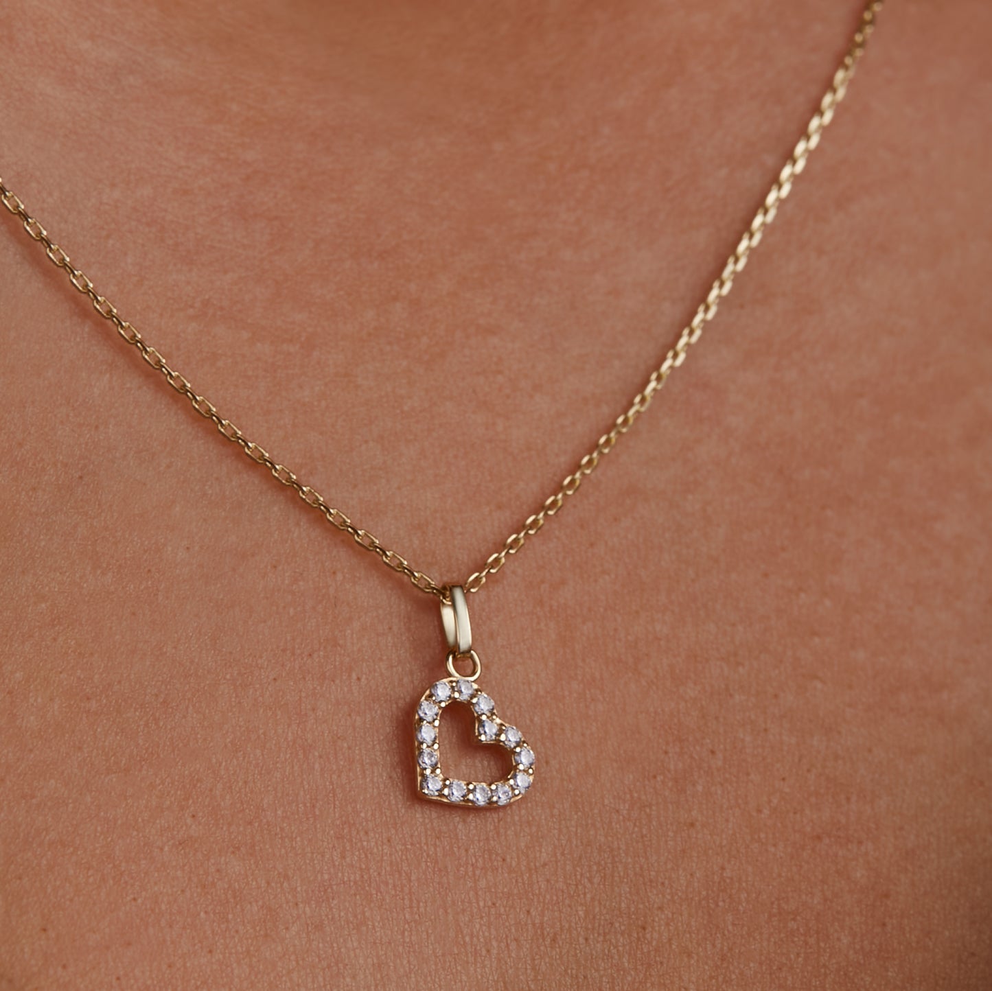 Monte Napoleone Valentina 9 karat gold necklace with zirconia stone - Beloro jewels