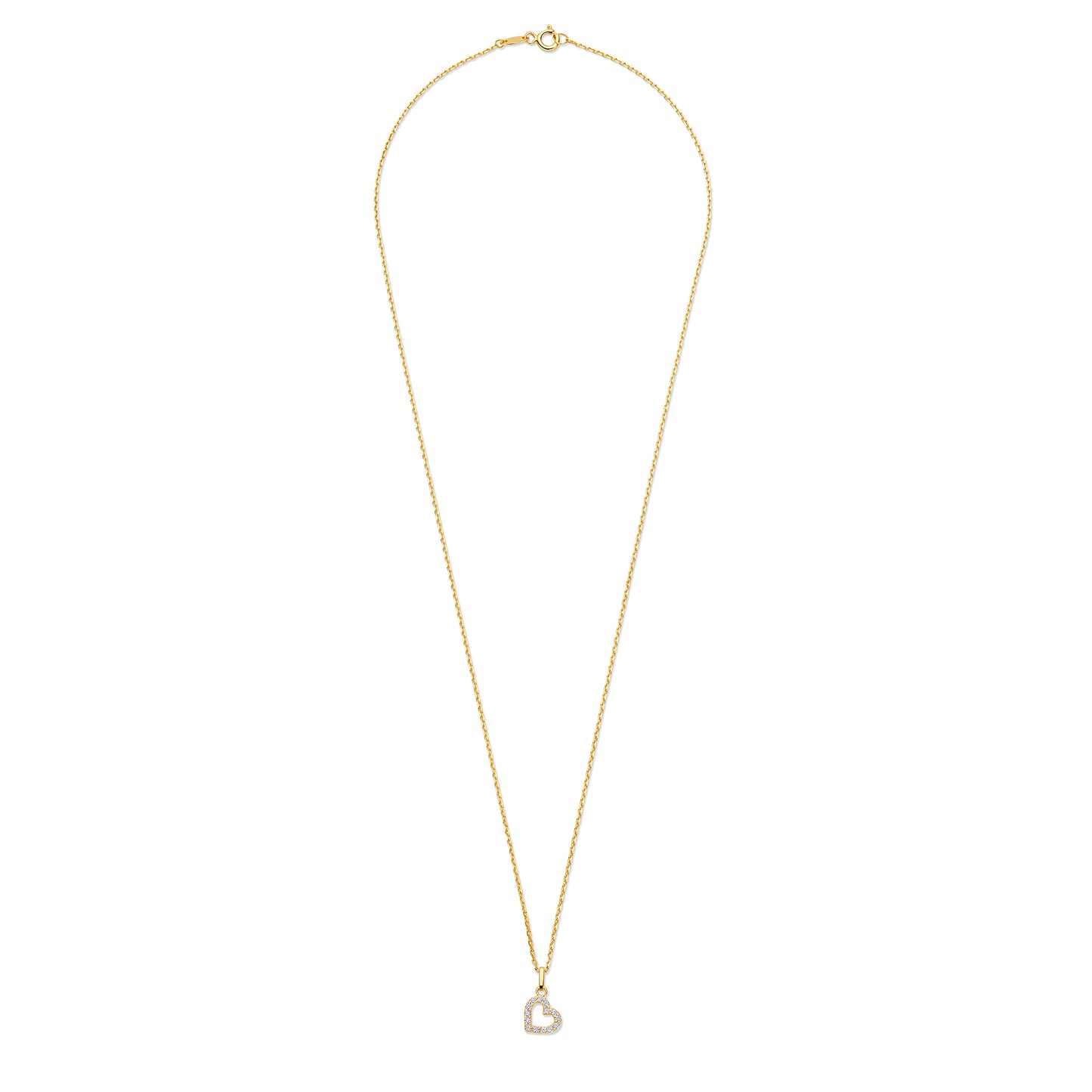 Monte Napoleone Valentina 9 karat gold necklace with zirconia stone - Beloro jewels