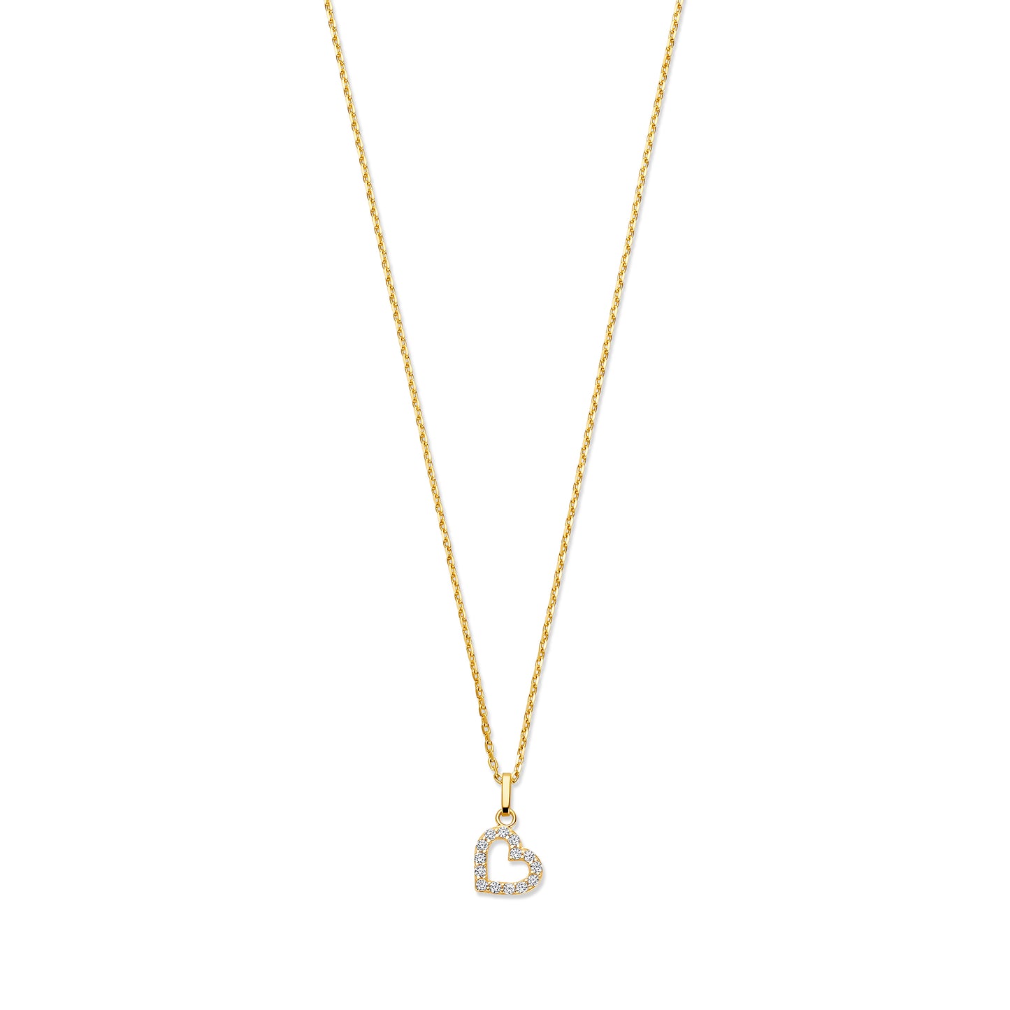 Monte Napoleone Valentina 9 karat gold necklace with zirconia stone - Beloro jewels