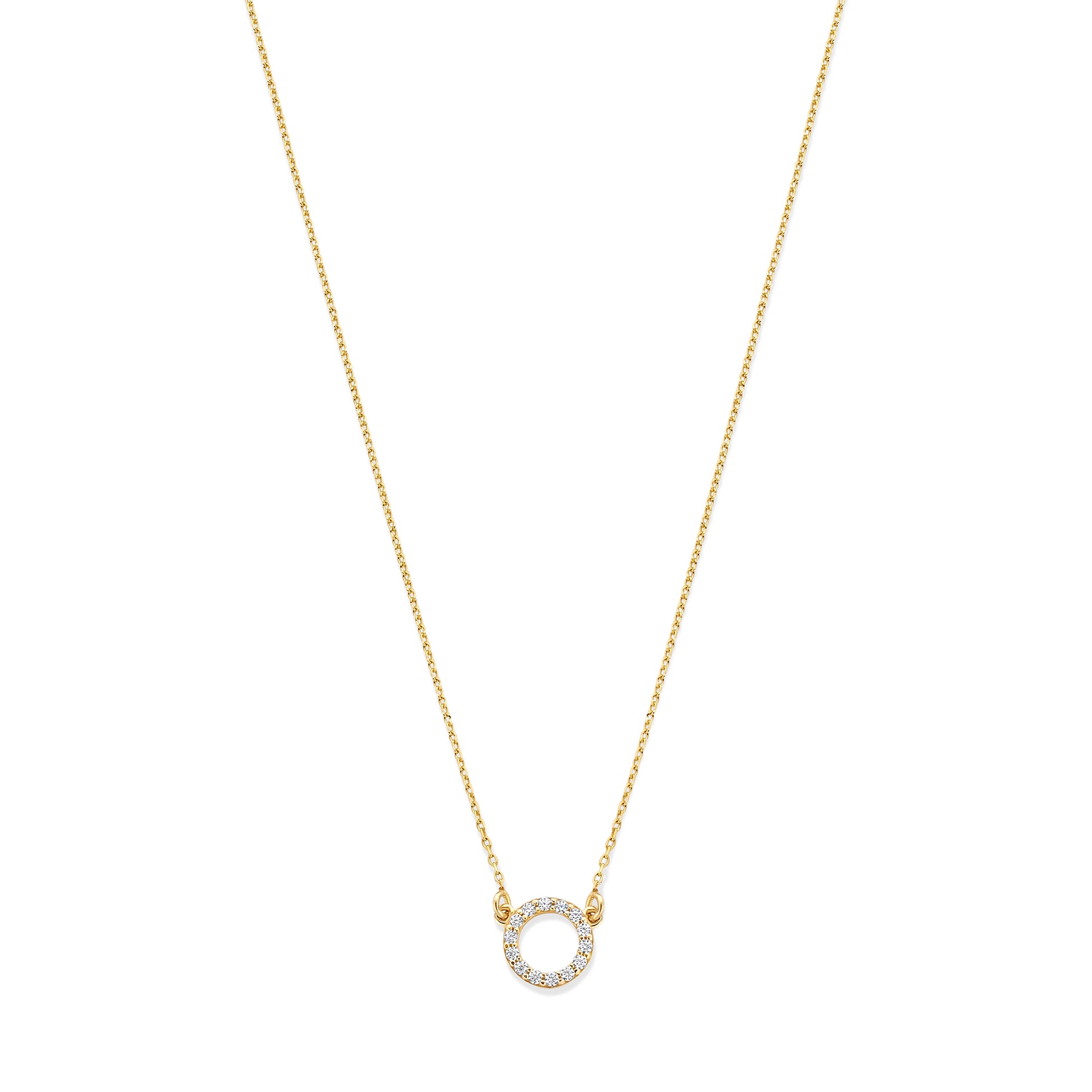 Monte Napoleone Irene 9 karat gold necklace with zirconia stones - Beloro jewels