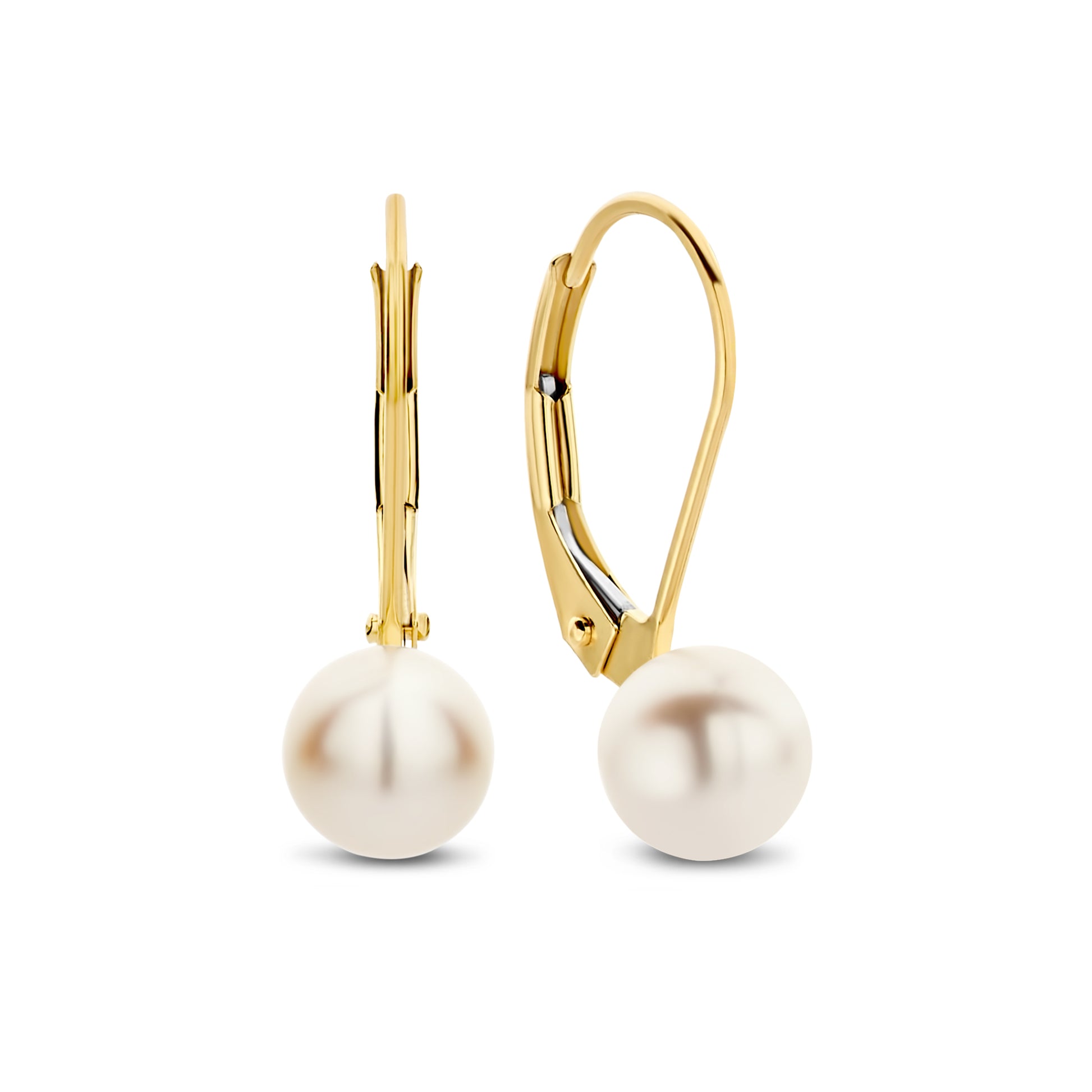 Regalo d'Amore 9 karaat gold hoop earrings and ear studs gift set with pearls - Beloro jewels