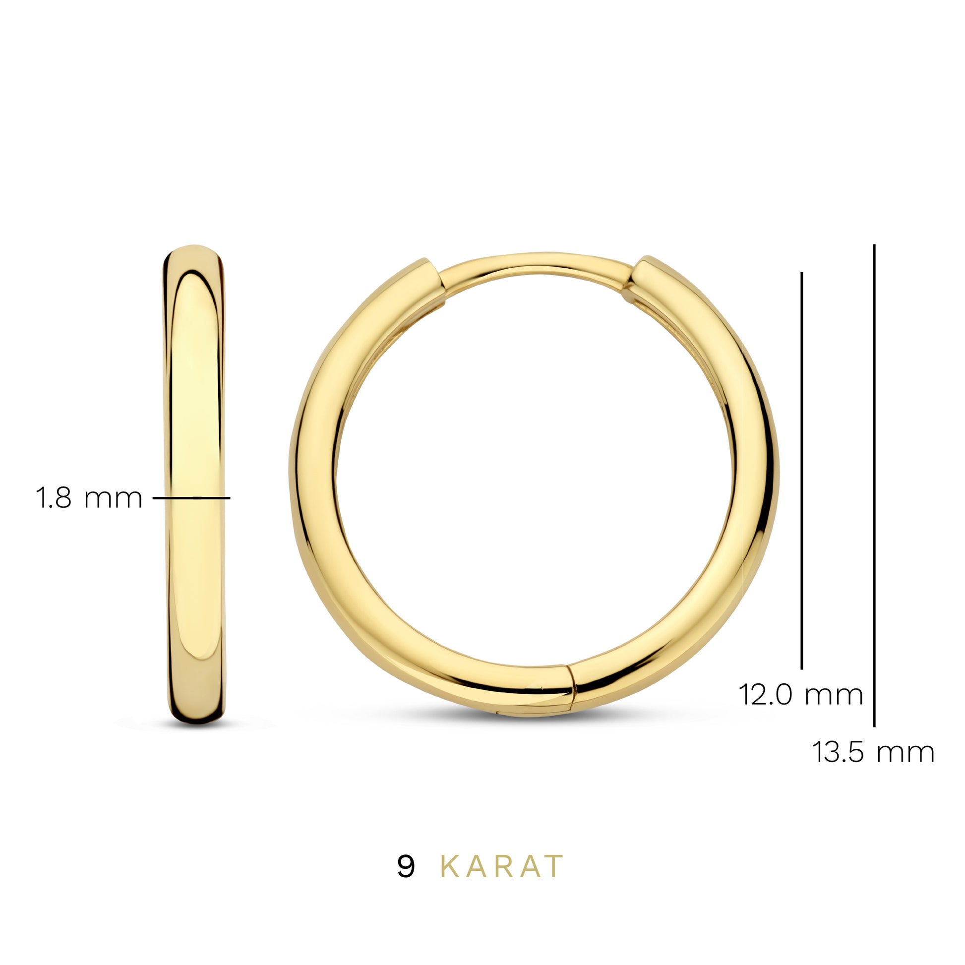 Regalo d'Amore 9 karat gold earring set with heart - Beloro jewels
