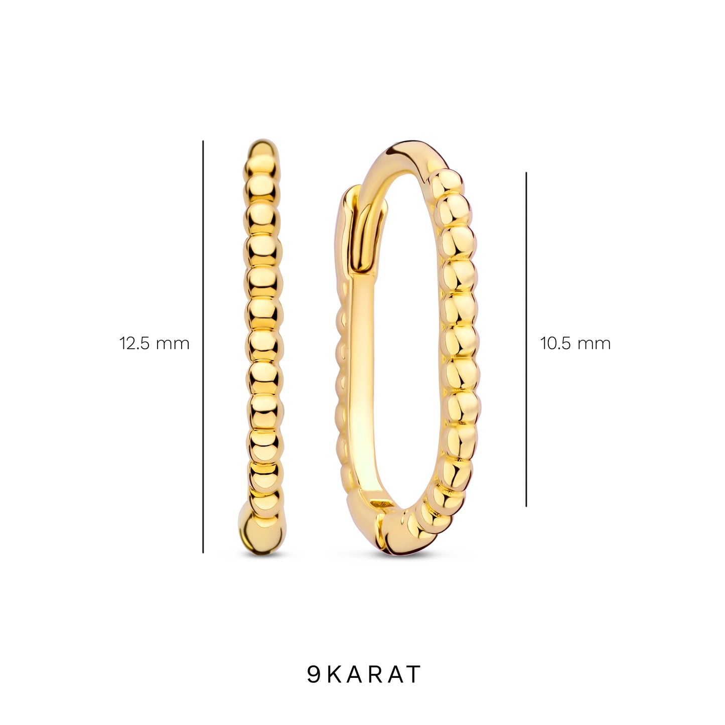 La Rinascente Elena 9 karat gold hoop earrings (10.5 mm) - Beloro jewels