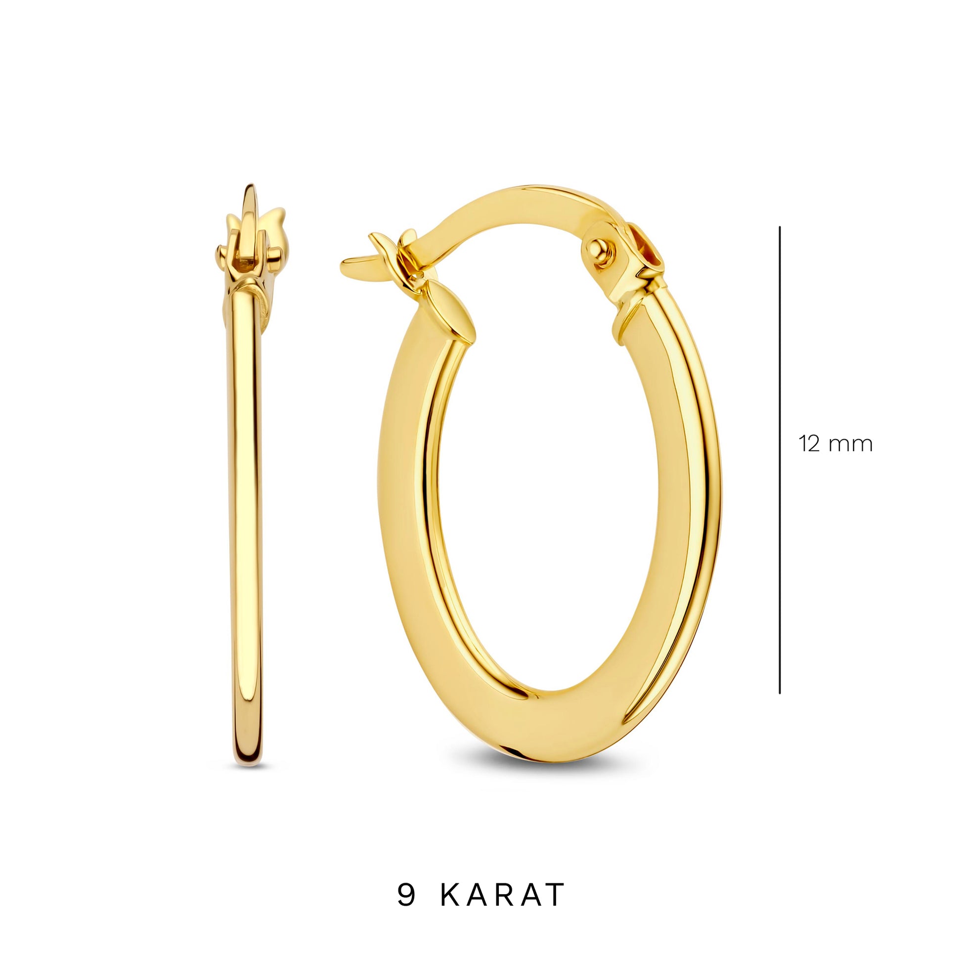 La Rinascente Gabriela 9 karat gold hoop earrings (12 mm) - Beloro jewels