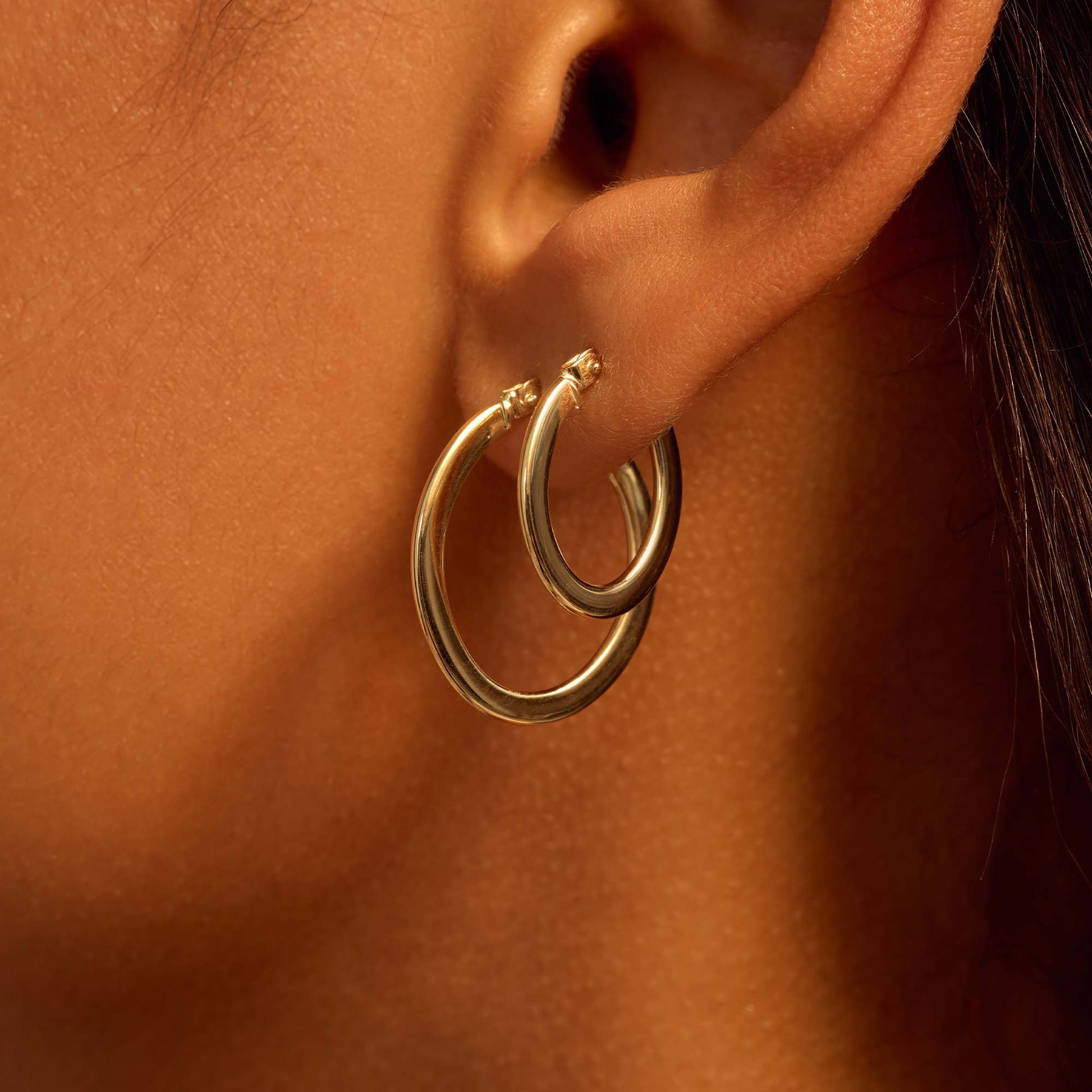 La Rinascente Gabriela 9 karat gold hoop earrings (12 mm) - Beloro jewels