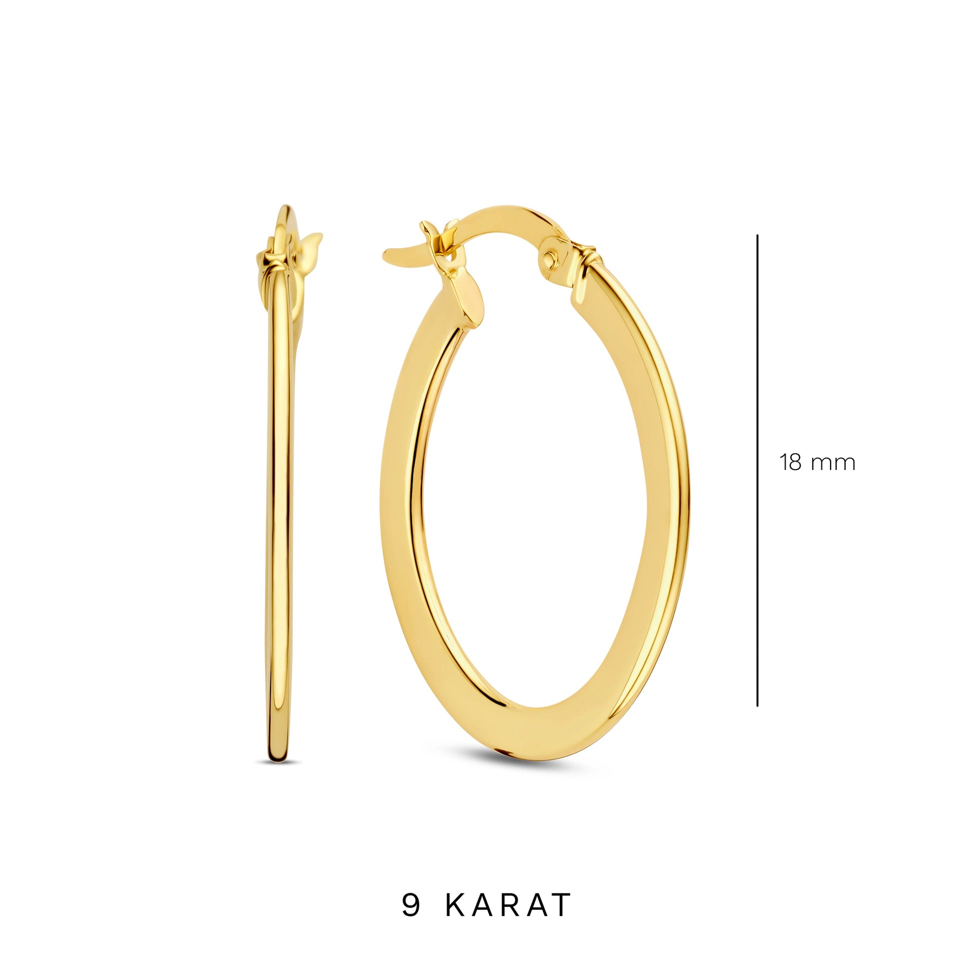 La Rinascente Gabriela 9 karat gold hoop earrings (18 mm) - Beloro jewels