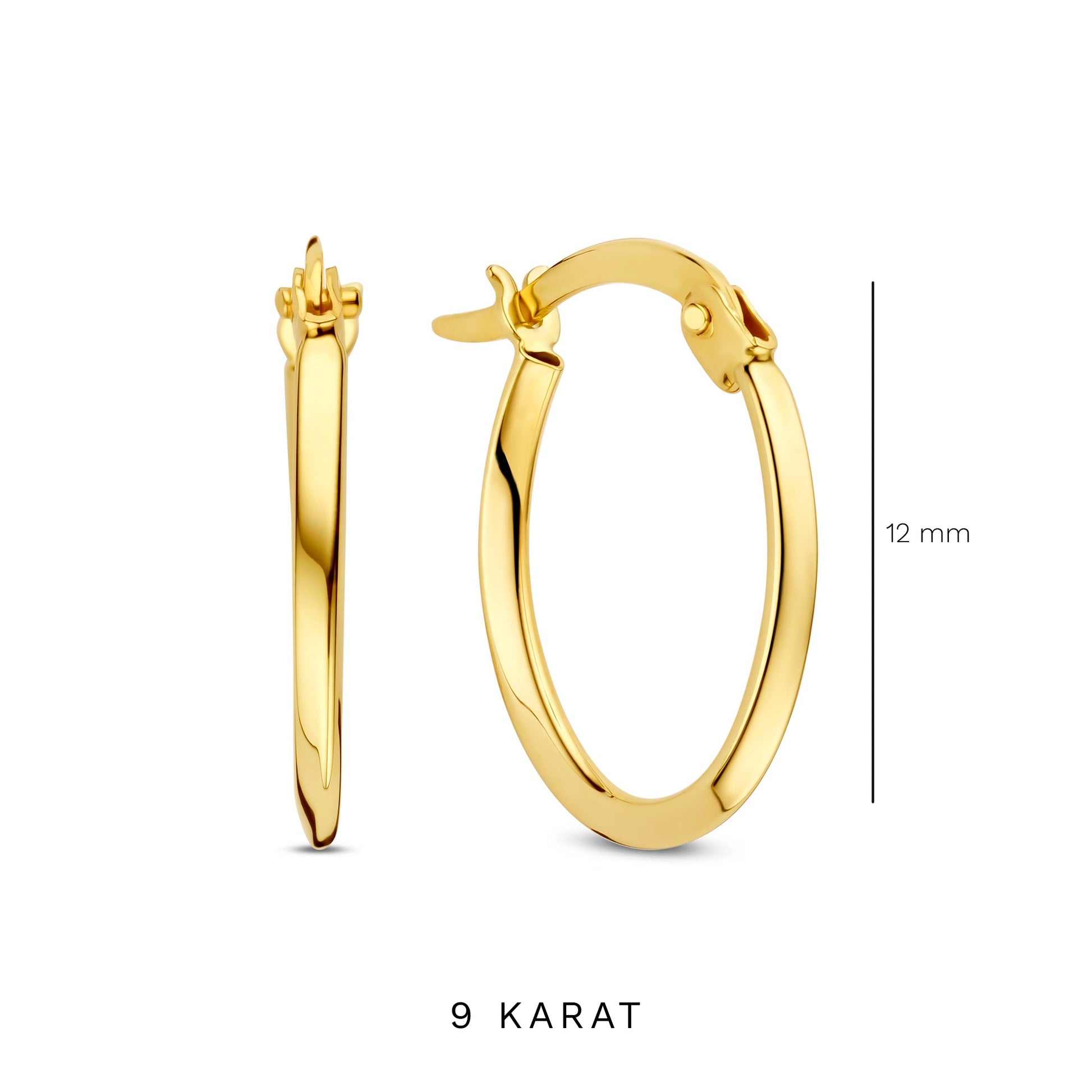 La Rinascente Elvie 9 karat gold hoop earrings (12 mm) - Beloro jewels