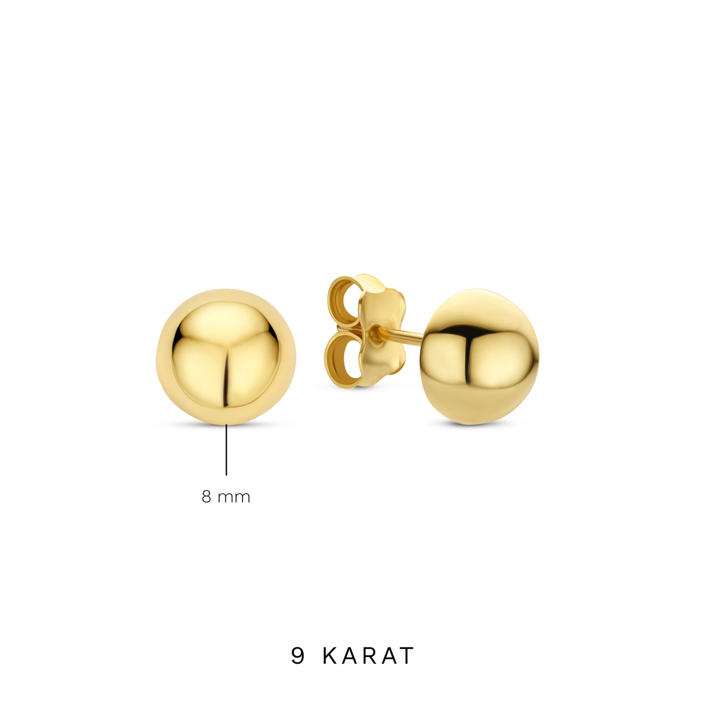 La Rinascente Maura 9 karat gold ear studs (8 mm) - Beloro jewels