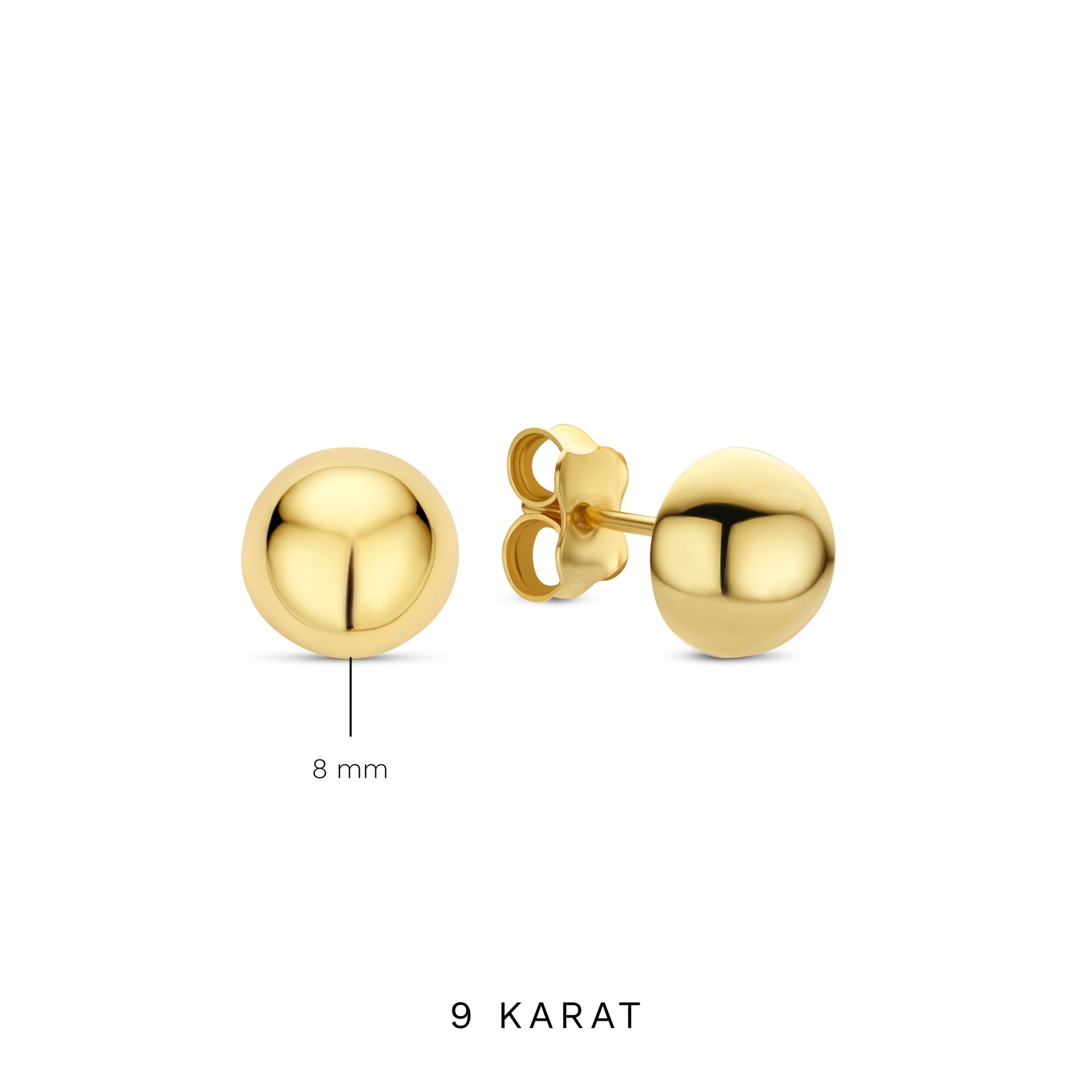 La Rinascente Maura 9 karat gold ear studs (8 mm) - Beloro jewels