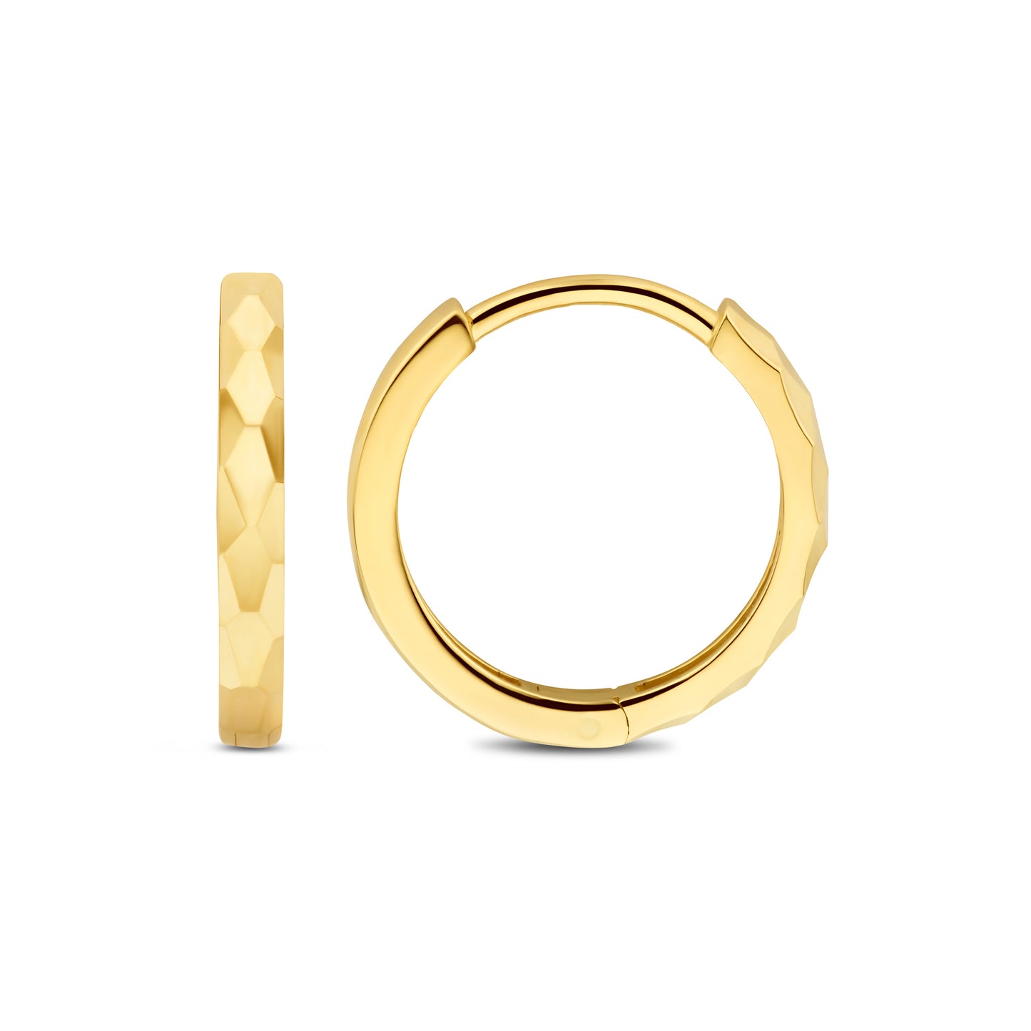 Regalo d'Amore 9 karat gold hoop earrings gift set with diamond cut - Beloro jewels