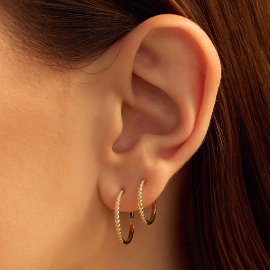Regalo d'Amore 9 karat gold hoop earrings gift set - Beloro jewels