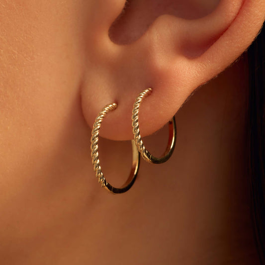 Regalo d'Amore 9 karat gold hoop earrings gift set - Beloro jewels