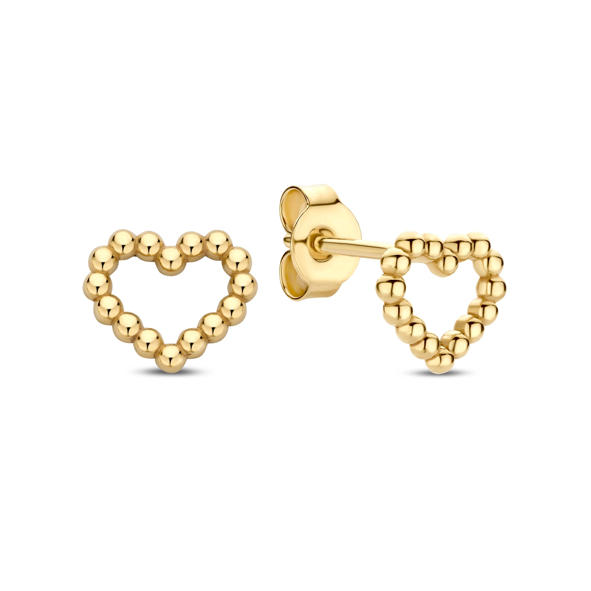 La Rinascente Giulia 9 karat gold ear studs with heart - Beloro jewels