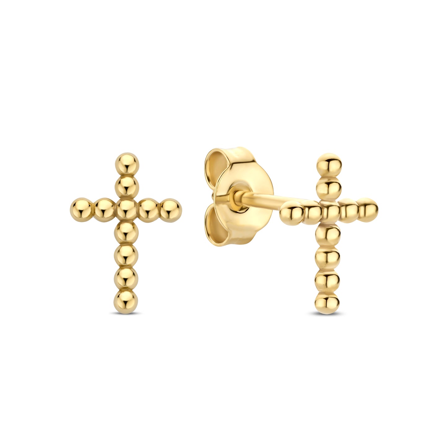 La Rinascente Donatella 9 karat gold ear studs with cross - Beloro jewels