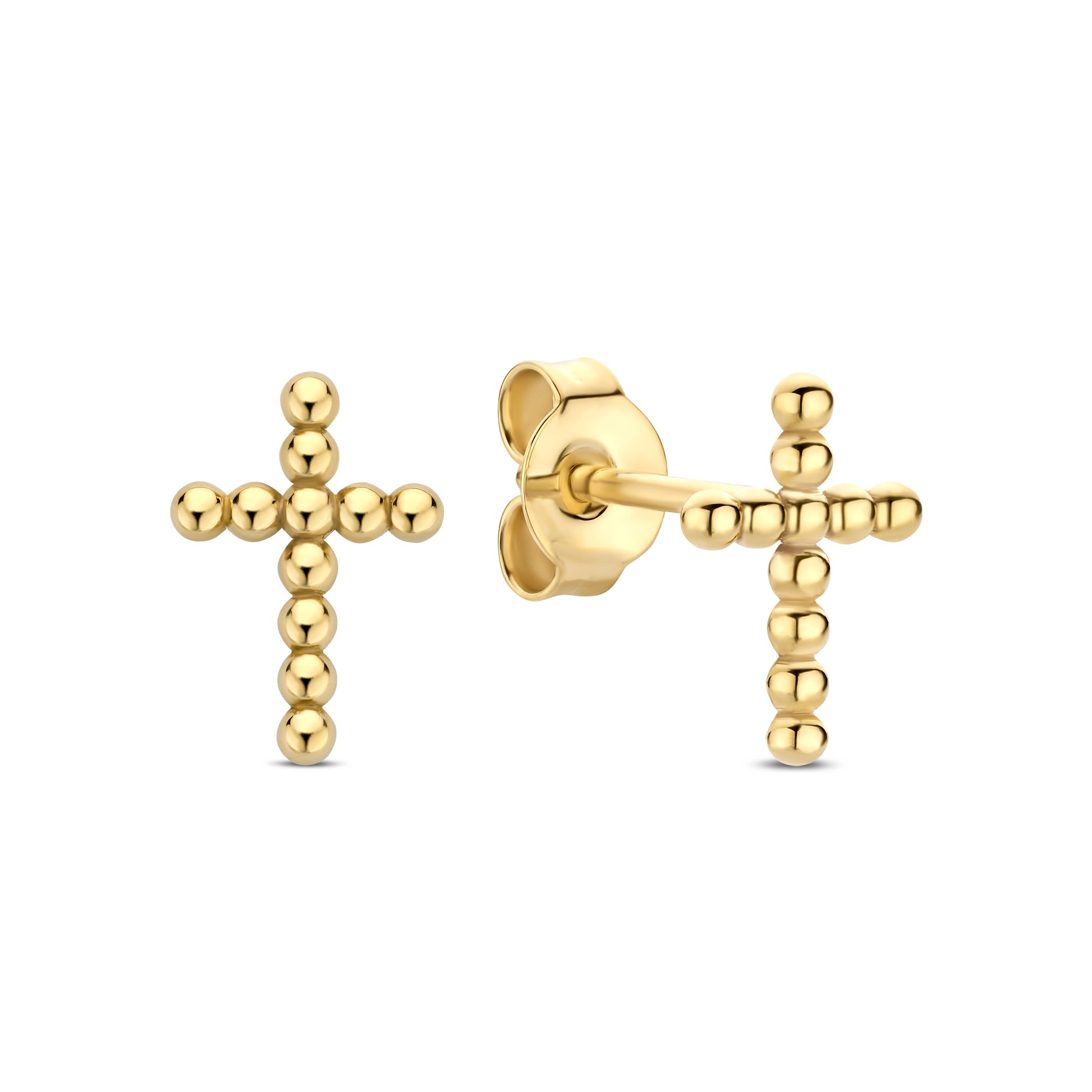 La Rinascente Donatella 9 karat gold ear studs with cross - Beloro jewels