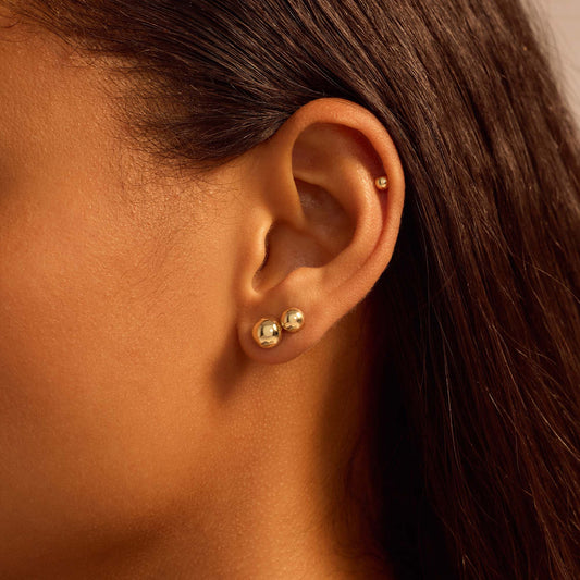 La Rinascente Maura 9 karat gold ear studs (8 mm) - Beloro jewels