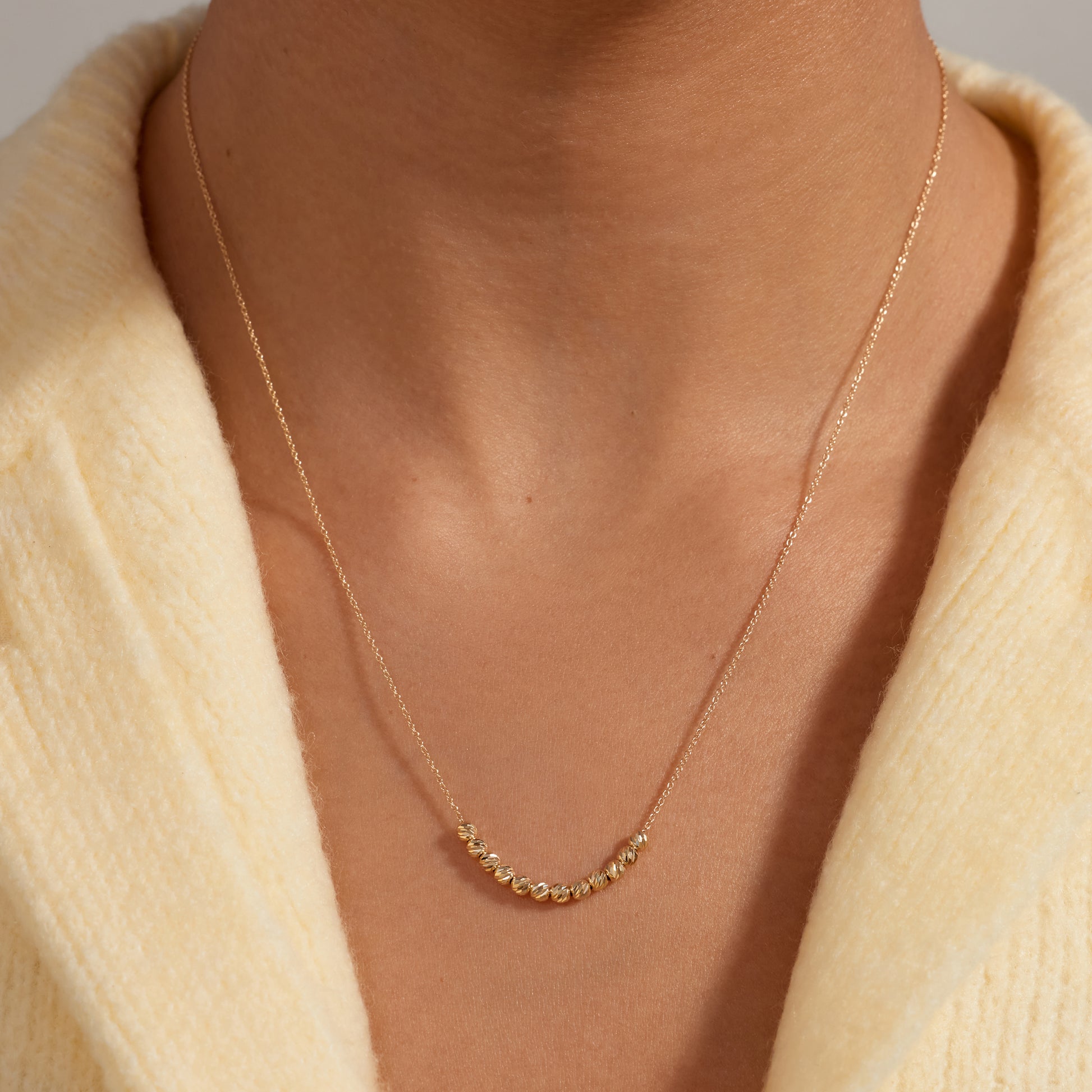 Quadrilatero Julia 9 karat gold necklace with beads - Beloro jewels