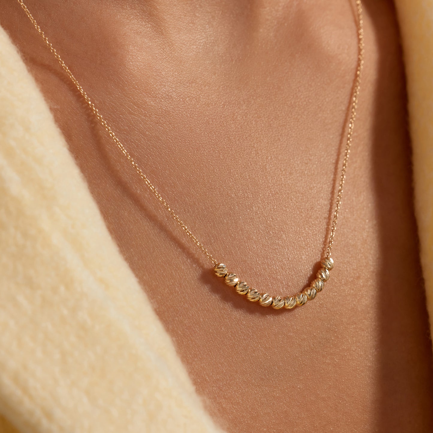 Quadrilatero Julia 9 karat gold necklace with beads - Beloro jewels